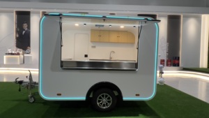 Mini Food Truck per Tè Freddo, Gelati, Pizza, Caffè, Panetteria e Concessioni per Fast Food - Bar Mobile Taffany Blue - Product Image 2