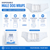 Bandes ventrales jetables super absorbantes anti-marquage et anti-fuites pour chiens mâles, personnalisables avec logo OEM, vente en gros