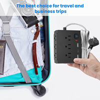 Multiprise US avec prises CA + ports USB A + Type C, rallonge tressée, station de charge, protection contre les surtensions pour la maison et le bureau