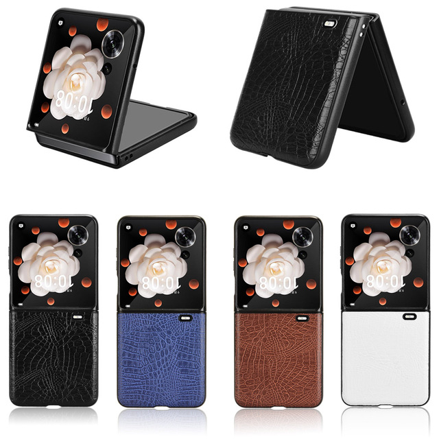 Fashion Slim PU Leather Case Shell Protective Back Cover for Huawei Honor Magic V Flip Mobile Phone Case