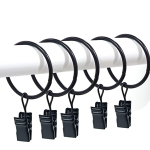 Curtain <b>Rings</b> Black Electrophoretic Coating Anti Rust Simple Design For Roman Rods And Curtain <b>Clips</b> 2.0x30mm - Product Image 5