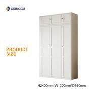 Armoire haute en métal avec placard supérieur, meuble de rangement autoportant pour vêtements, idéal pour appartement, villa, chambre à coucher