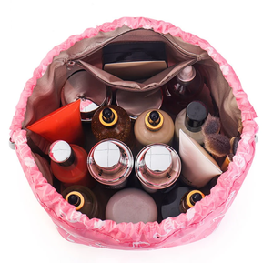 OEM Women Drawstring Makeup Bag Fashion Travel Cosmetic Lazy Storage Bag