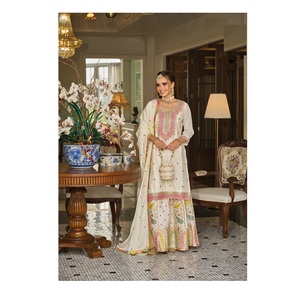 Ropa india y pakistaní, Chinon pesado con bordado, traje Salwar Kameez con Dupatta disponible a precio mayorista - Product Image 1