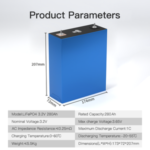 Cổ phiếu mới chu kỳ sâu 10000 lần hithium Prismatic 3.2V 280ah LiFePO4 năng lượng mặt trời Lithium Ion pin 280ah điện di động Pin - Product Image 5