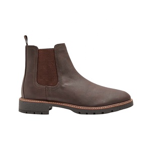 Stivali da <span class=keywords><strong>donna</strong></span> invernali alla caviglia Slip on in pelle marrone elegante di nuovo Design all'ingrosso - Product Image 2