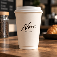 Gobelets en papier personnalisés jetables de 16 oz, 12 oz, 8 oz avec logo, couvercles pour boissons chaudes et froides, gobelets à café et à thé à double paroi