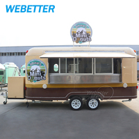 WEBETTER Remorque de restauration extérieure Camion mobile de restauration rapide pour café Camionnette de boulangerie Chariot à crêpes Camion de restauration Kebab Avec cuisine complète
