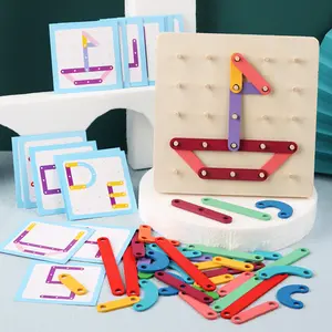 Éducation précoce des enfants Montessori Wooden Pegboard formation à la pensée logique Jigsaw Puzzle