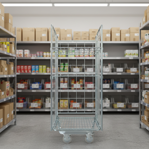 حاوية تخزين قابلة للطي مطلية بالزنك سهلة التكديس للمستودعات - Product Image 1