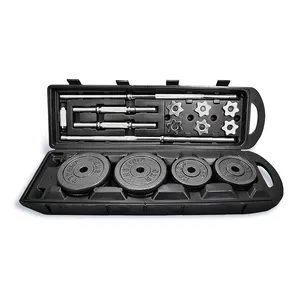 Gym Home Weightlifting Dumbbel With Cases Baking Varnish Black Painted Cast Iron 50KG Weights Adjustable Dumbbell Set