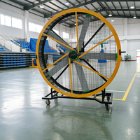 Kipas HVLS Mobile JULAI 2m 6.5ft PMSM Direct Drive, Kipas Industri Portabel Volume Udara Besar dengan Roda untuk Acara Luar Ruangan