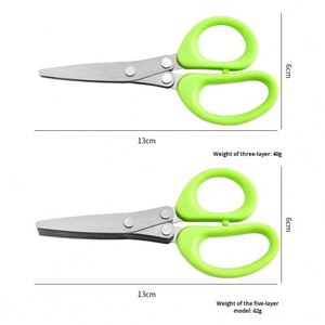 <b>Kitchen</b> Stainless Steel Multi-Layer Multi-Functional Scallion Vegetable Scissors Plastic Handle Creative Design - Product Image 4