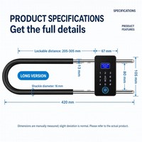 KOTONLINK KT-P99 Serrure intelligente en forme de U avec application TUYA Bluetooth et empreinte digitale pour les magasins, bureaux et vélos en extérieur