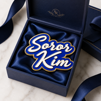 Bijou fantaisie plaqué or avec logo Zeta Phi Beta émaillé bleu et blanc, design mignon, idéal pour les sœurs de la confrérie, cadeau pour femme, prix de gros