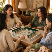 Jeu de tuiles de mahjong américain vert émeraude élégant, en acrylique double couche, coffret cadeau de luxe pour collection de soirées jeux