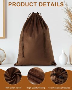 Large Xmas Storage Drawstring <b>Christmas</b> Candy Gift Bag Sublimation Blank Velvet Santa Sack - Product Image 4