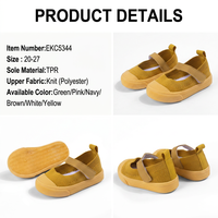 Chaussures de marche pour bébés filles en tricot personnalisé, fermeture auto-agrippante, légères, respirantes, antidérapantes, baskets plates décontractées, tige en polyester