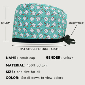 Cappelli da Infermiera per Donne, Berretti da Lavoro con Bottone e Fascia Antisudore, Cappelli Elasticizzati Regolabili per Dentisti - Product Image 4