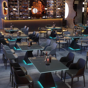 आधुनिक होटल की कुर्सियां और रेस्तरां फर्नीचर ने फास्ट फूड डाइनिंग कैफे टेबल और संगीत कॉफी बार फर्नीचर के लिए कुर्सियां निर्धारित की जाती हैं। - Product Image 3