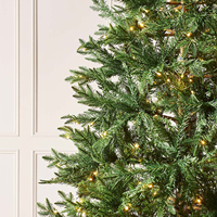 Sapin de Noël artificiel de haute qualité en PE et PVC pré-éclairé avec base et lumières LED pour usage intérieur