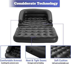 Canapé-lit gonflable portable 2-en-1 moderne, chaise longue pliable en PVC écologique pour extérieur, plage, chambre, cuisine, massage - Product Image 6