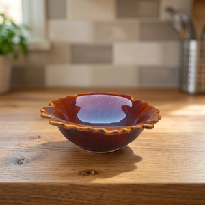 Tazón de Cerámica de Forma Irregular, Diseño Wabi Sabi, Esmalte Craquelado, Apto para Lavavajillas, Vajilla para Uso Diario - Product Image 1