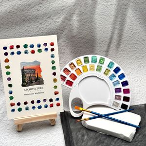 Ensemble de peinture artistique DIY avec pinceaux, pour <span class=keywords><strong>dessin</strong></span> coloré personnalisable, peinture à l'<span class=keywords><strong>aquarelle</strong></span>, et ensemble de peinture pliable type accordéon pour pages d'art. - Product Image 4