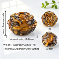 Ornement en pierre de cristal sculptée en forme de rose, pierre précieuse naturelle, rose en pierre pour décoration de bougie, boîte cadeau, artisanat DIY