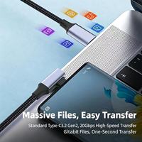 Cable de Datos USB 3.2 Gen 2 Tipo C a Tipo C en Ángulo Recto, 100W, 16 Núcleos de Cobre Desnudo, Cable de Video 4K Completo para Tablets