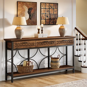 Table <span class=keywords><strong>console</strong></span> de 70.9 po, longue table d'entrée avec tiroirs de rangement - Product Image 4