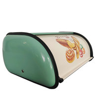 Boîte à pain en acier inoxydable en stock avec couvercle enroulable, rangement sur comptoir, impression couleur, support pour boîte à pain pour la maison et la cuisine