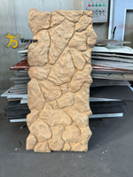 Panel Dinding Batu PU Motif Jamur Besar Eksterior, Desain Model 3D Modern, Tahan Air untuk Dekorasi Dinding Latar Hotel