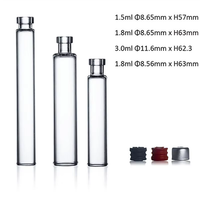 Flacon en verre borosilicate moyen de 3 ml pour injection avec bouchon en caoutchouc et fonction de stérilisation par sérigraphie, utilisation en laboratoire