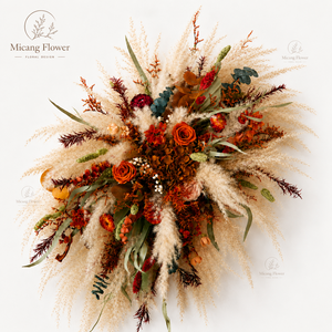 Dried Flower Garden Wedding Arch <strong>Swag</strong> Pink Welcome Sign Office Salon Backdrop Wall Boho Floral Arrangement Archway Decor Flower - Product Image 3