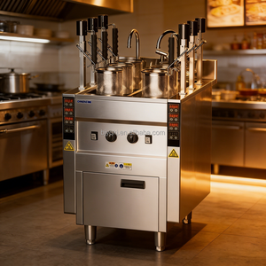 Cuisinière à nouilles compacte au gaz, 6 paniers, peu encombrante, idéale pour les petites cuisines et l'usage domestique - Product Image 4