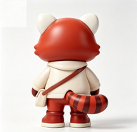 Figura Coleccionable de Panda Rojo Personalizada, Estatua de Dibujos Animados en ABS, Fábrica China OEM, Figura Personalizada para Mercancía de Marca al por Mayor