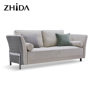 Sofá Esquinero en Forma de L Moderno <span class=keywords><strong>con</strong></span> Tapicería de Tela Crema para Sala de Estar, Sofá <span class=keywords><strong>Cama</strong></span> <span class=keywords><strong>con</strong></span> <span class=keywords><strong>Chaise</strong></span> Longue, Juego de Muebles <span class=keywords><strong>con</strong></span> Patas de Nogal, Sofás Modulares - Product Image 5