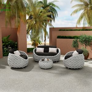 Hotel terrazza per il tempo libero da giardino da <span class=keywords><strong>esterno</strong></span> in alluminio contemporanea impermeabile Villa cortile tessuto divano Set per Patio - Product Image 3