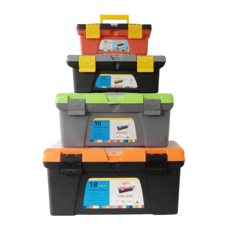 10 Inch 13 Inch 16 Inch 18 Inch OEM Promotional Functional Plastic Tool Box with Removable Tray