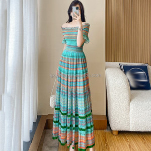 Vestido Bohemio Indio Kasturi Elegante y a la Moda, Corte Entallado, Alta Calidad, Último Diseño, Precioso Chifón de Manga Corta - Product Image 3