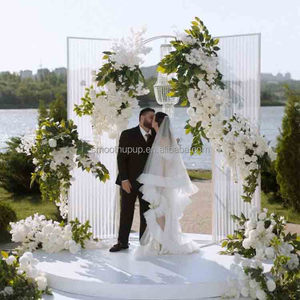Hot Wedding Props Iron Screen Wedding Stage Layout Gold Metal Arch Welcome Area Decorative <strong>Background</strong> Frame - Product Image 1