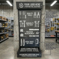 Présentoir mural personnalisable robuste pour outils électriques et quincaillerie en métal