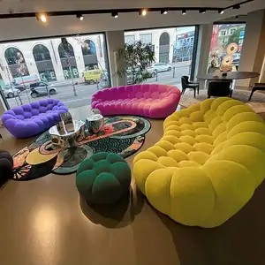 Özelleştirilmiş Modern İskandinav fantezi lüks kabarcık kanepeler oturma odası kanepe mobilya 1-3 kişilik kumaş kadife kabarcık kanepe