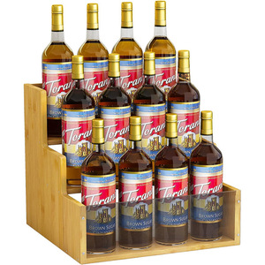 Estante de exhibición de botellas de vino de bambú y madera para barra, estante de almacenamiento de vino de madera maciza para escritorio, estantería de madera de varios niveles para el hogar - Product Image 1