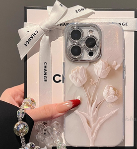 XP104 tulipani <span class=keywords><strong>rosa</strong></span> pallido custodia per telefono adatto per <span class=keywords><strong>iPhone</strong></span> 17PROMAX 16PLUS 15PRO 14 <span class=keywords><strong>13</strong></span> 12 11 nuovo - Product Image 3