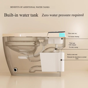 Inodoro de Cerámica Negro Mate Alargado de Última Tendencia con Tapa de Apertura y Cierre Automático Inteligente, Descarga por Sifón Potente, Control Remoto y Calefacción de Asiento, S-trap - Product Image 2