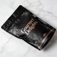 Sachet refermable mat personnalisé avec impression dorée, qualité alimentaire, pour café, thé, snacks, noix, aliments pour animaux de compagnie