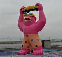 Location de gorille gonflable géant sur le toit pour la publicité