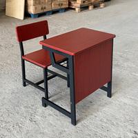 Ensemble ergonomique bureau et chaise individuels pour salle de classe avec tiroir, plateau en MDF, table d'étude pour écoles primaires et secondaires des Philippines, certifié ISO CE
